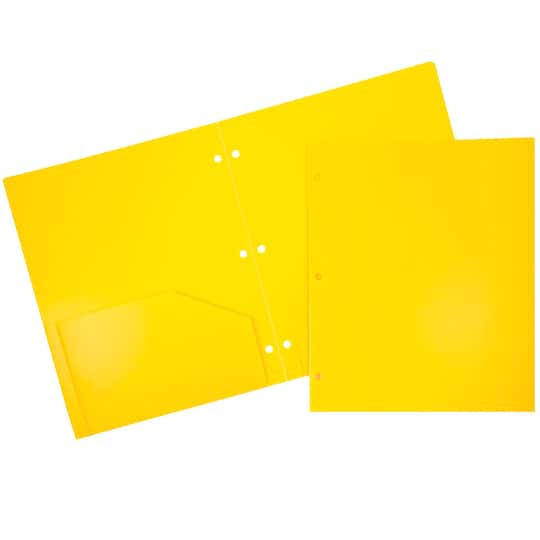JAM Paper 3-Hole Heavy Duty Plastic Pocket Folder